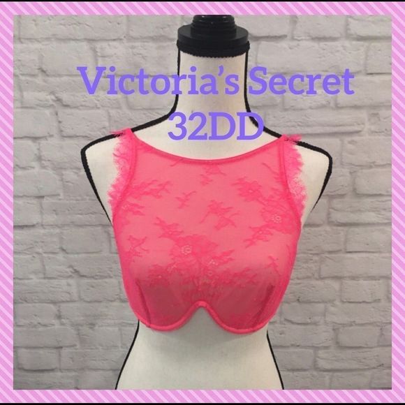 Victoria's Secret Other - NWT Victoria’s Secret High Neck Neon Pink Lace Bra